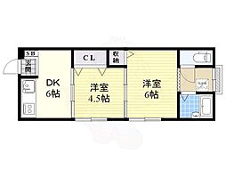 K-ハイツ 2DKの間取図画像