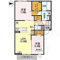 シエル・クレール 2LDKの間取図画像