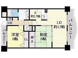 マカハウエスト 2LDKの間取図画像