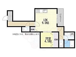 Healing Grace 高槻高西町A棟 1LDKの間取図画像