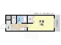 北園ハイツ 1Kの間取図画像