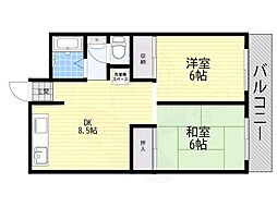 ワコーレジデンス 2DKの間取図画像
