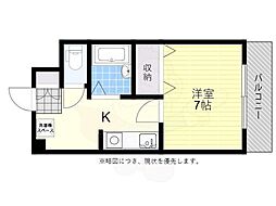 プリミエール高槻 1Kの間取図画像