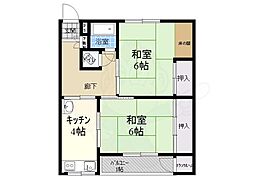 城第一マンション 2Kの間取図画像