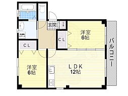 ハイツ氷室1号館 2LDKの間取図画像