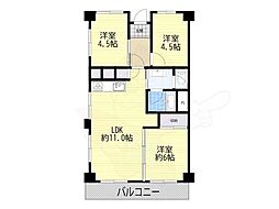 高槻ビューハイツ 3LDKの間取図画像