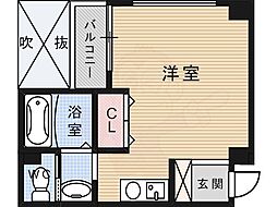 HAL高槻弐番館 ワンルームの間取図画像