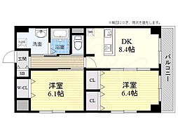 メゾンローリエ 2DKの間取図画像