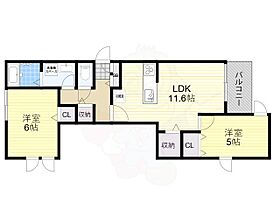 ベノア昭和町  ｜ 大阪府大阪市阿倍野区昭和町１丁目（賃貸アパート2LDK・2階・52.99㎡） その2