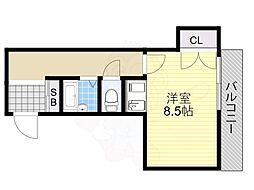アズマハイツ ワンルームの間取図画像
