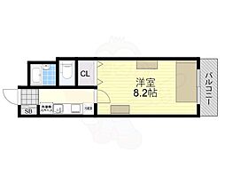 メゾンプレジール 1Kの間取図画像