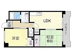 サニーコートナカイ 2LDKの間取図画像
