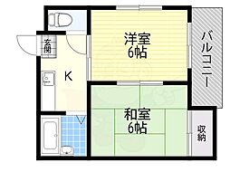 ベルコネクト北田辺 2Kの間取図画像