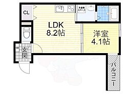 センチュリー昭和町 1LDKの間取図画像