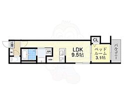 ハーモニーテラス西今川 1LDKの間取図画像