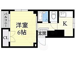 ジュネス・阿倍野 1Kの間取図画像