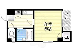 プレジデント鷹合 1Kの間取図画像