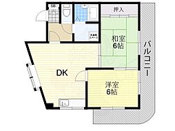 メゾン・イングスあびこ 2DKの間取図画像