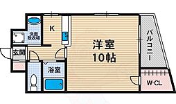 フローレ・西田辺 1Kの間取図画像