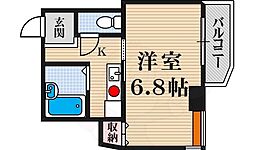 カルム4 1Kの間取図画像