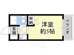 メゾンドファム 1Kの間取図画像