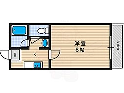 カーサ照ケ丘3 1Kの間取図画像