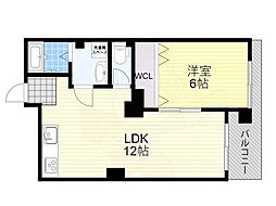 ハイツ山坂 1LDKの間取図画像