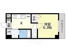 千葉・住吉 1Kの間取図画像