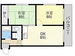 リベルテコーポ保澤 2DKの間取図画像