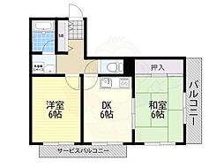 ジュネス岩井 2DKの間取図画像