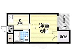 メゾンソフィア 1Kの間取図画像