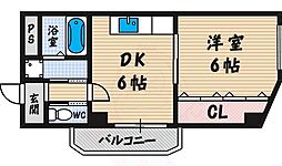 リベルタトム桃ケ池 1DKの間取図画像