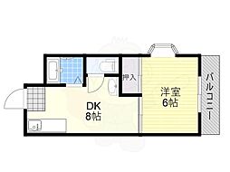 グランドール住吉 1DKの間取図画像