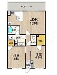THEPHOERMETENNOJIEAST 2LDKの間取図画像