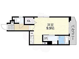ラシーヌ阿倍野 ワンルームの間取図画像