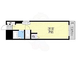 ロイヤルあびこ ワンルームの間取図画像