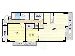 ヴェルドミール・ユモト 2LDKの間取図画像