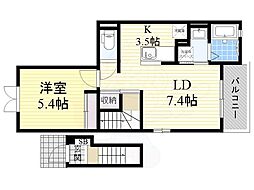 ジャルディーノ 1LDKの間取図画像