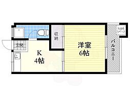 コーポ青木 1Kの間取図画像
