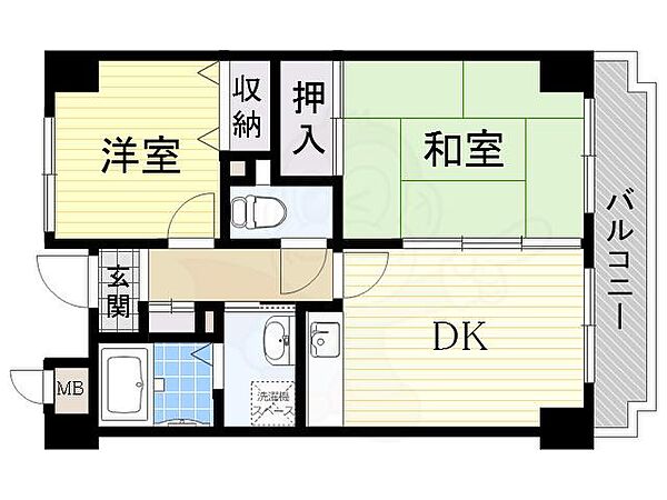 大阪府豊中市庄内幸町２丁目(賃貸マンション2DK・2階・43.12㎡)の写真 その2