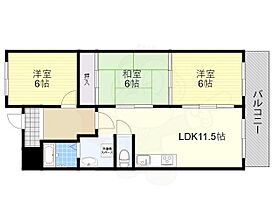 大阪府吹田市山手町３丁目（賃貸マンション3LDK・5階・63.72㎡） その2