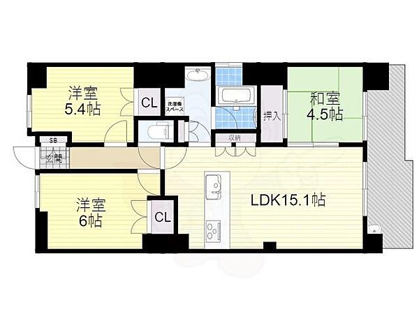 グランロジュマン豊中少路Ｃ棟 ｜大阪府豊中市少路２丁目(賃貸マンション3LDK・5階・70.85㎡)の写真 その2