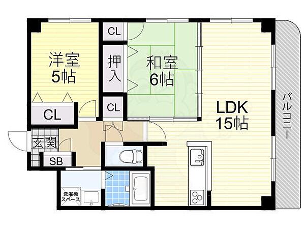 ユーソニア ｜大阪府吹田市垂水町１丁目(賃貸マンション2LDK・1階・55.30㎡)の写真 その2