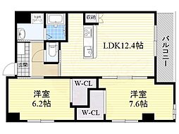 阪急千里線 山田駅 徒歩11分の賃貸マンション 3階2LDKの間取り