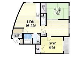 第20千里ハイツ 2LDKの間取図画像