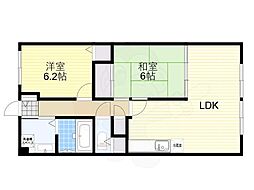 ヴィルヌーブ緑地公園ノースヒル 2LDKの間取図画像