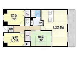ヴィオラ千里 3LDKの間取図画像