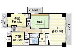 インプルーブ緑地公園 3LDKの間取図画像