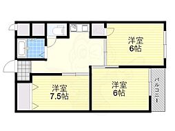 南千里コーポラス 3DKの間取図画像