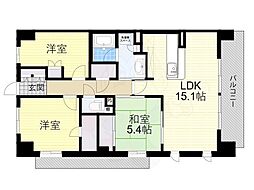 パークナードフィット津雲台 3LDKの間取図画像